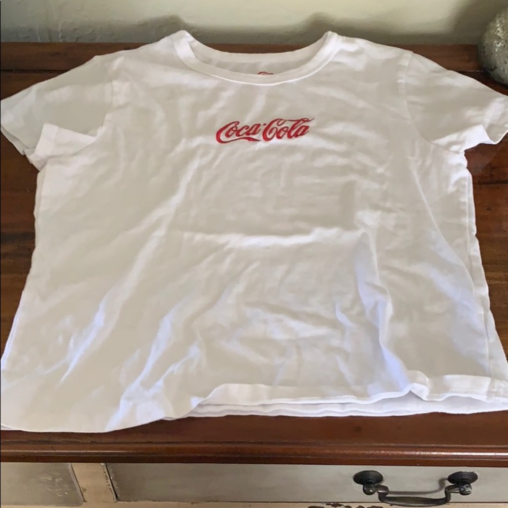 White and red Coca Cola short sleeve t shirt